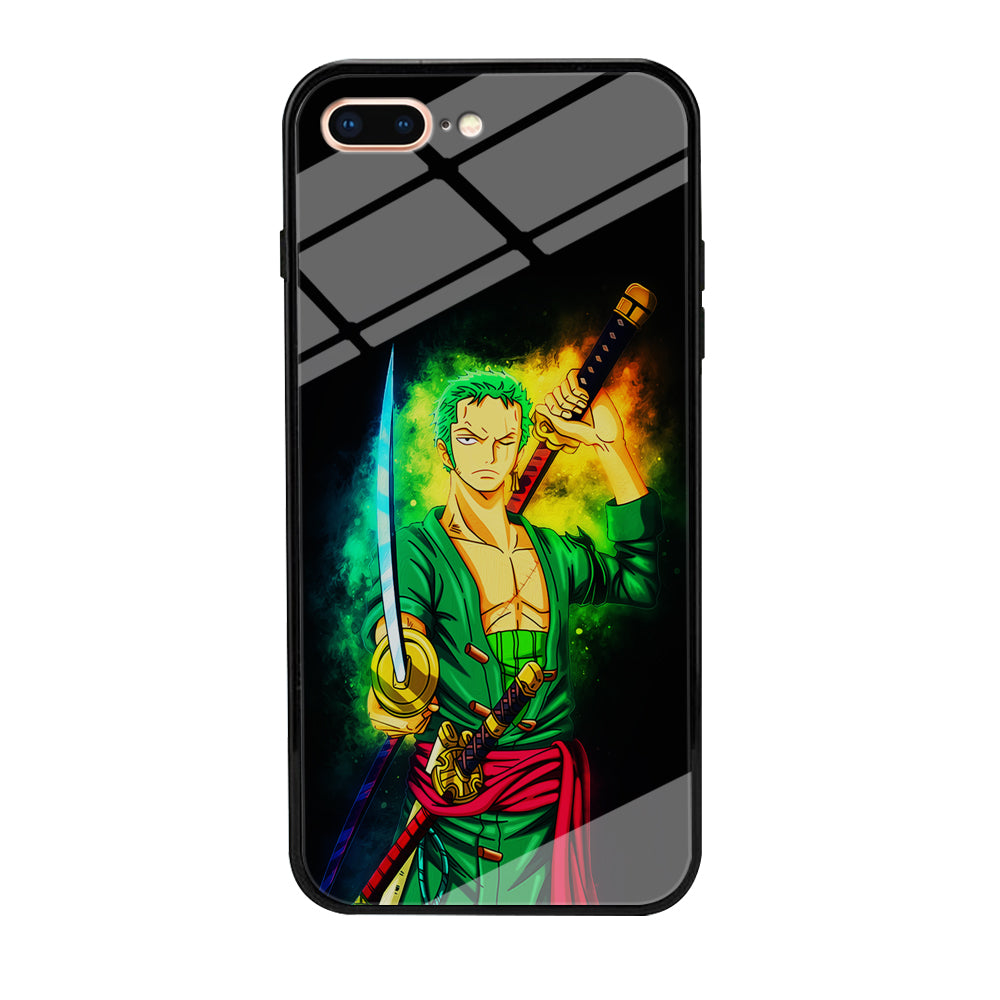 One Piece Roronoa Zoro Art iPhone 8 Plus Case-Phone Case-Tempered Glass Case-Altracase