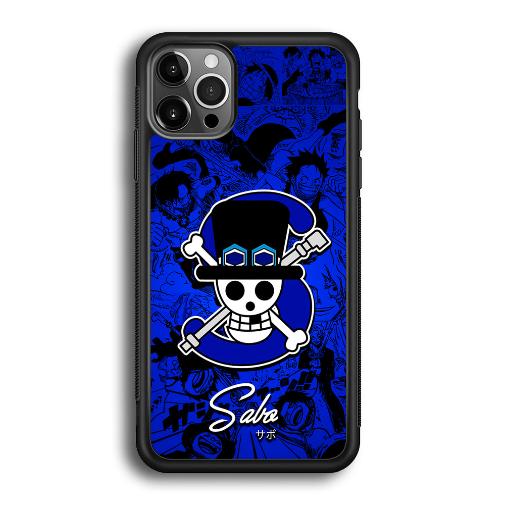 One Piece Sabo Logo Comic iPhone 12 Pro Max Case-Phone Case-Rubber Black (2D Case)-Altracase