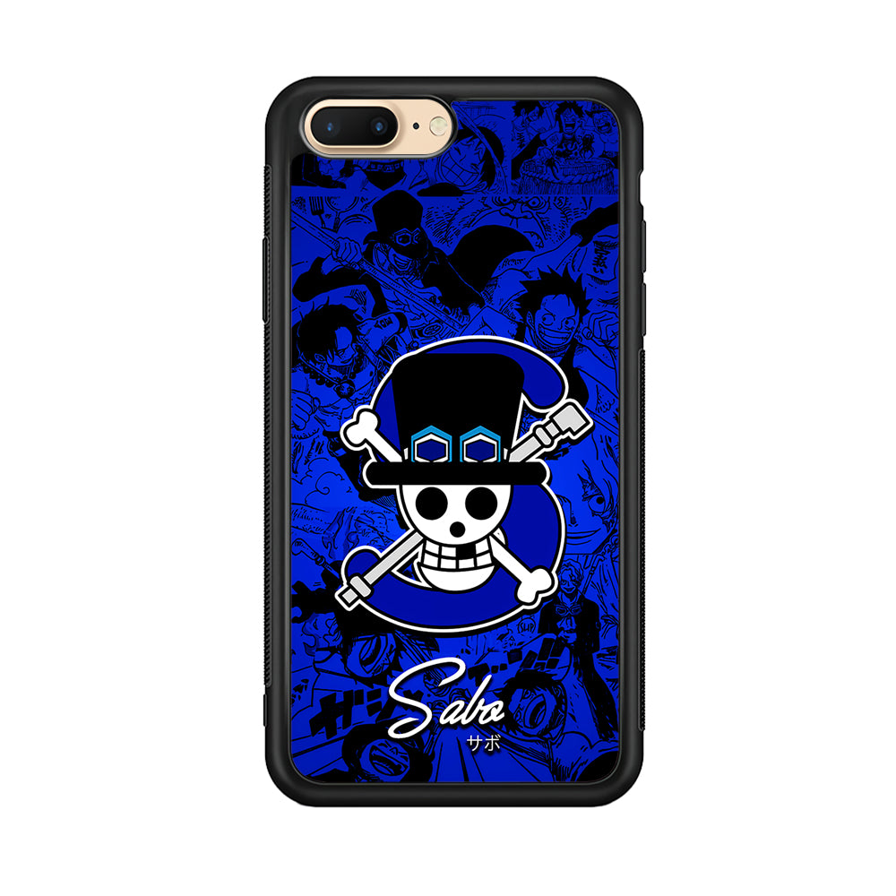 One Piece Sabo Logo Comic iPhone 8 Plus Case-Phone Case-Rubber Black (2D Case)-Altracase