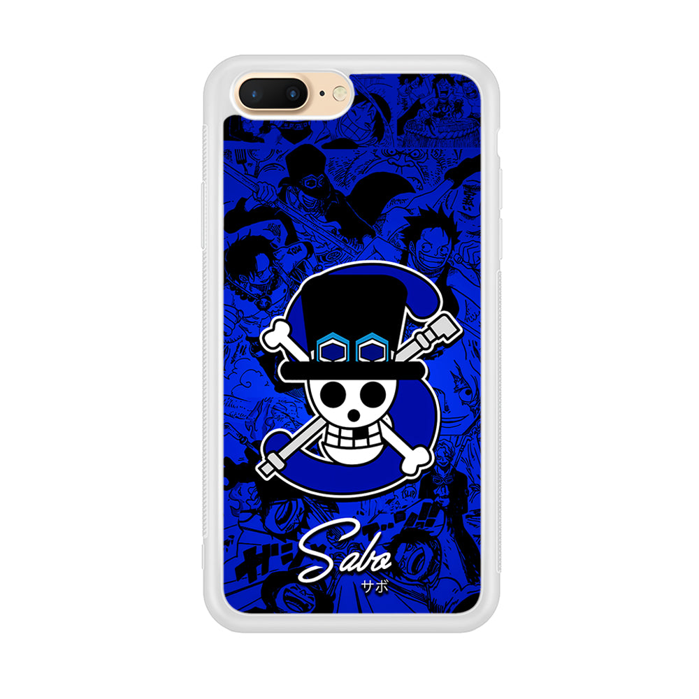 One Piece Sabo Logo Comic iPhone 8 Plus Case-Phone Case-Rubber White (2D Case)-Altracase