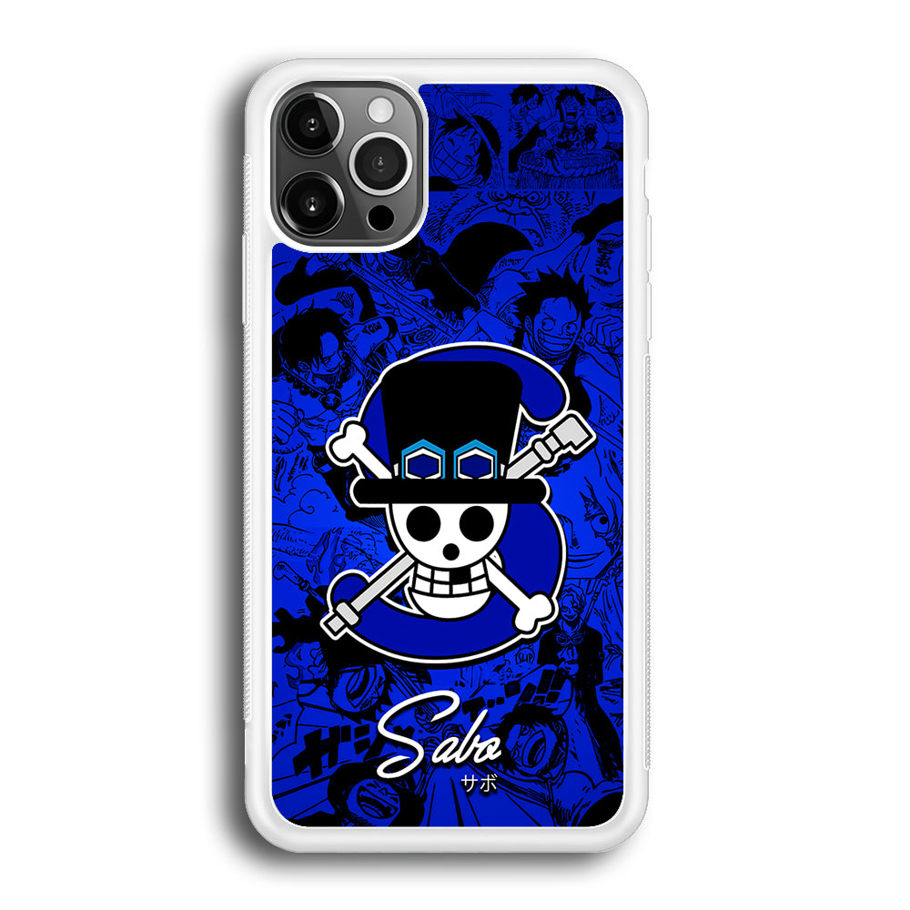 One Piece Sabo Logo Comic iPhone 12 Pro Max Case-Phone Case-Rubber White (2D Case)-Altracase