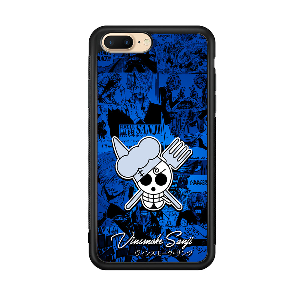 One Piece Sanji Logo Comic iPhone 7 Plus Case-Phone Case-Rubber Black (2D Case)-Altracase