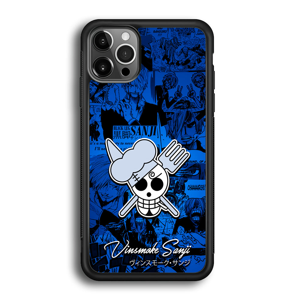 One Piece Sanji Logo Comic iPhone 12 Pro Max Case-Phone Case-Rubber Black (2D Case)-Altracase