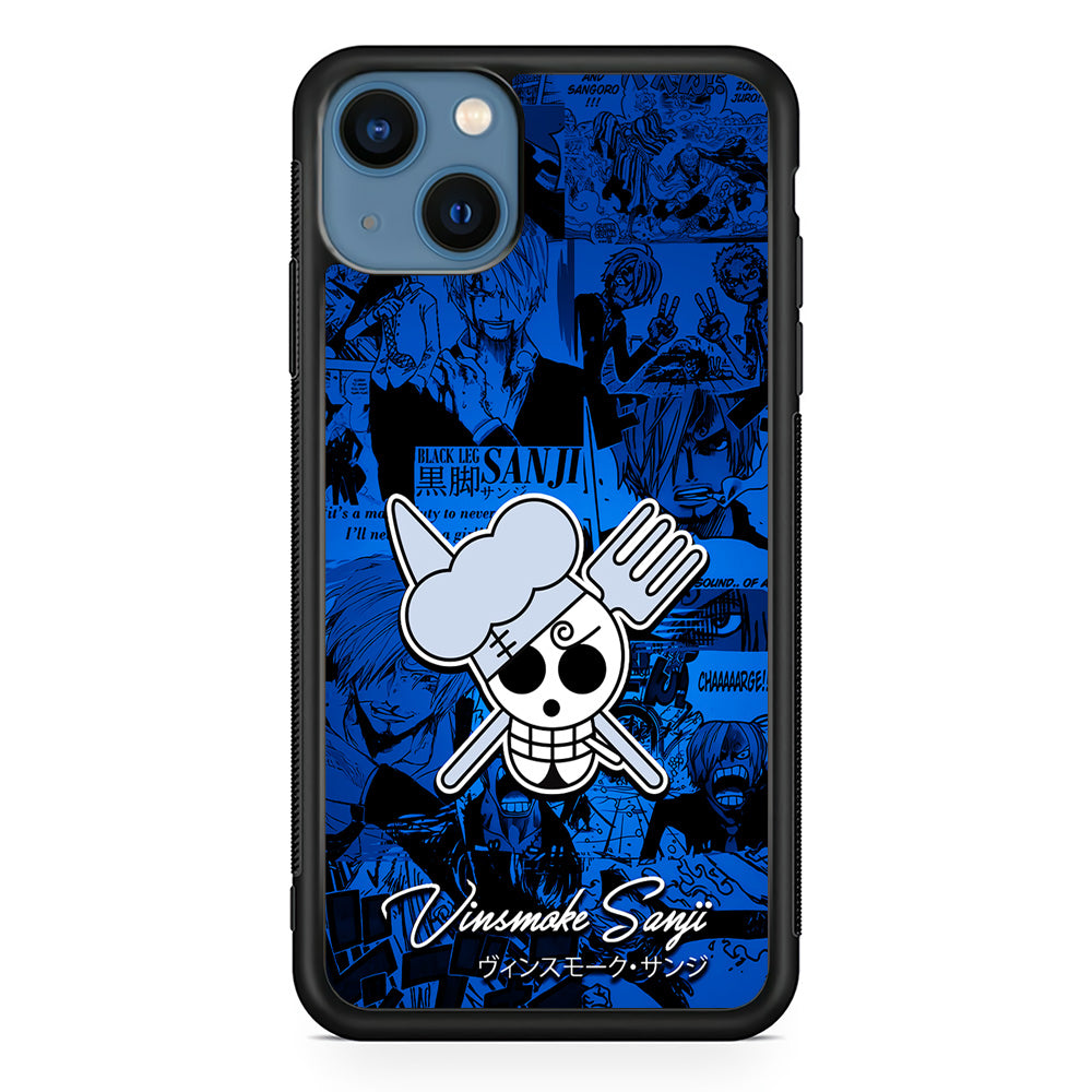 One Piece Sanji Logo Comic iPhone 15 Case-Phone Case-Rubber Black (2D Case)-Altracase