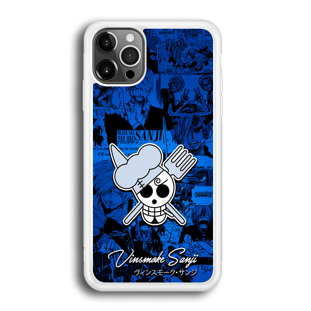 One Piece Sanji Logo Comic iPhone 12 Pro Max Case-Phone Case-Rubber White (2D Case)-Altracase