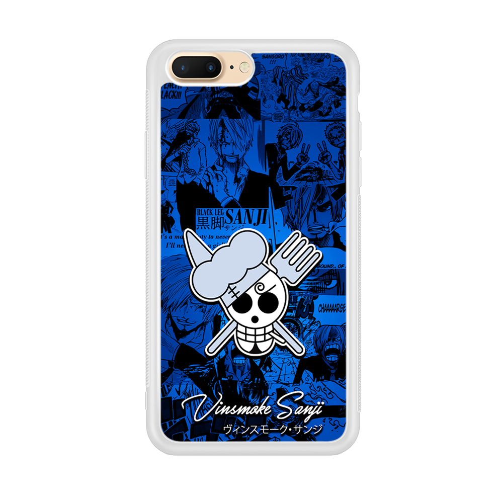 One Piece Sanji Logo Comic iPhone 8 Plus Case-Phone Case-Rubber White (2D Case)-Altracase