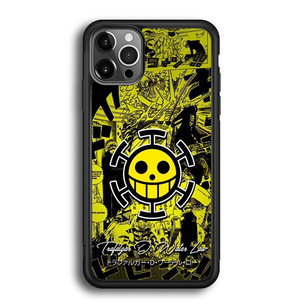 One Piece Trafalgar Law Comic iPhone 12 Pro Max Case-Phone Case-Rubber Black (2D Case)-Altracase