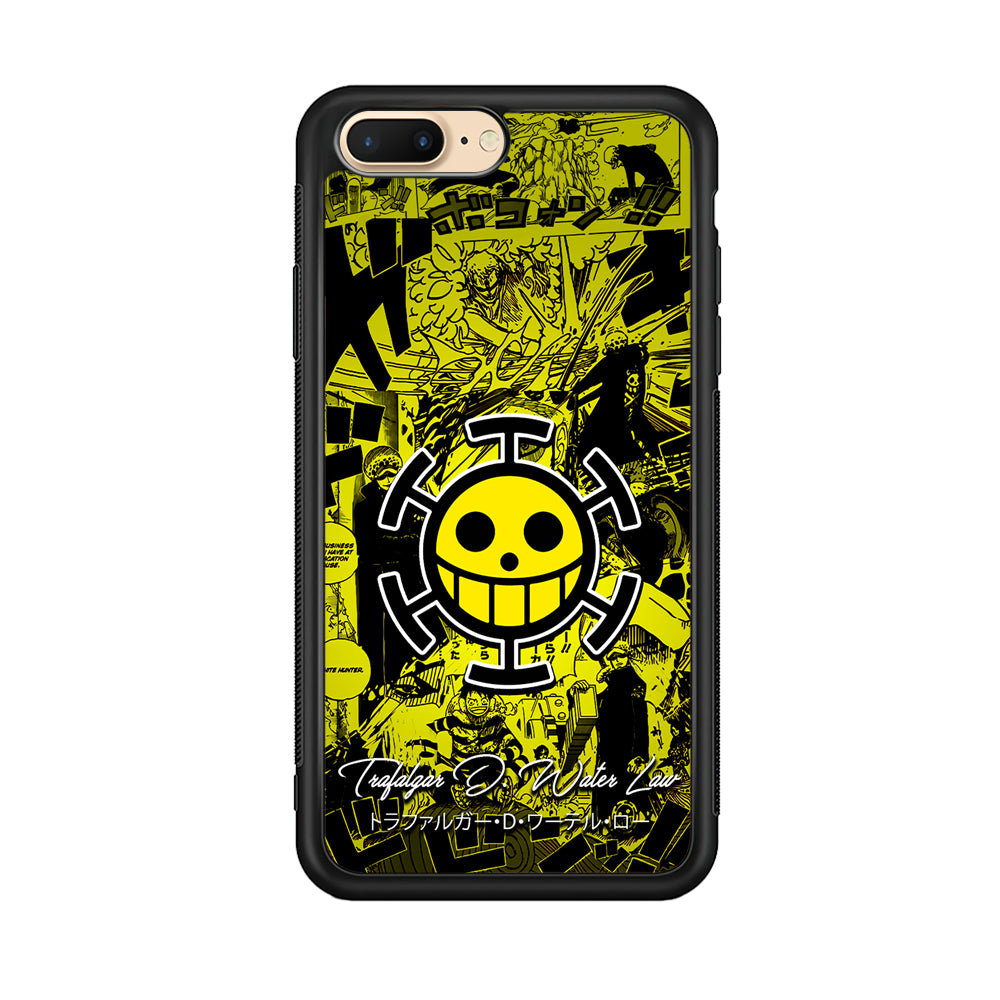 One Piece Trafalgar Law Comic iPhone 8 Plus Case-Phone Case-Rubber Black (2D Case)-Altracase