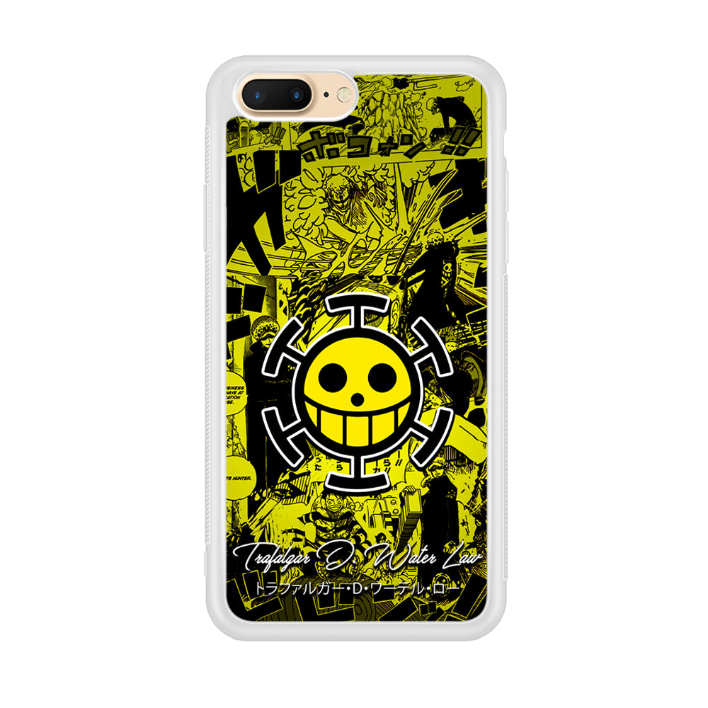One Piece Trafalgar Law Comic iPhone 8 Plus Case-Phone Case-Rubber White (2D Case)-Altracase