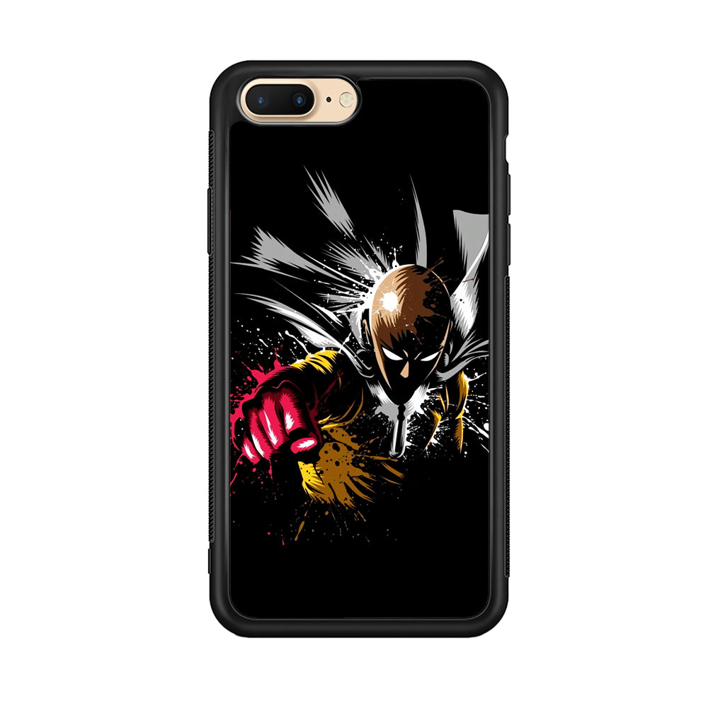 One Punch Man Saitama Painting iPhone 7 Plus Case-Phone Case-Rubber Black (2D Case)-Altracase