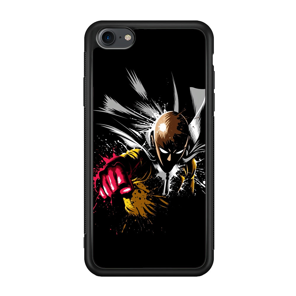 One Punch Man Saitama Painting iPhone 7 Case-Phone Case-Rubber Black (2D Case)-Altracase
