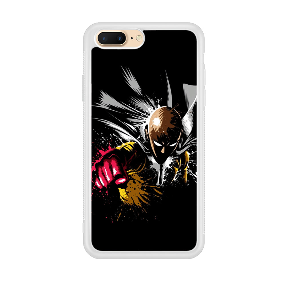 One Punch Man Saitama Painting iPhone 8 Plus Case-Phone Case-Rubber White (2D Case)-Altracase