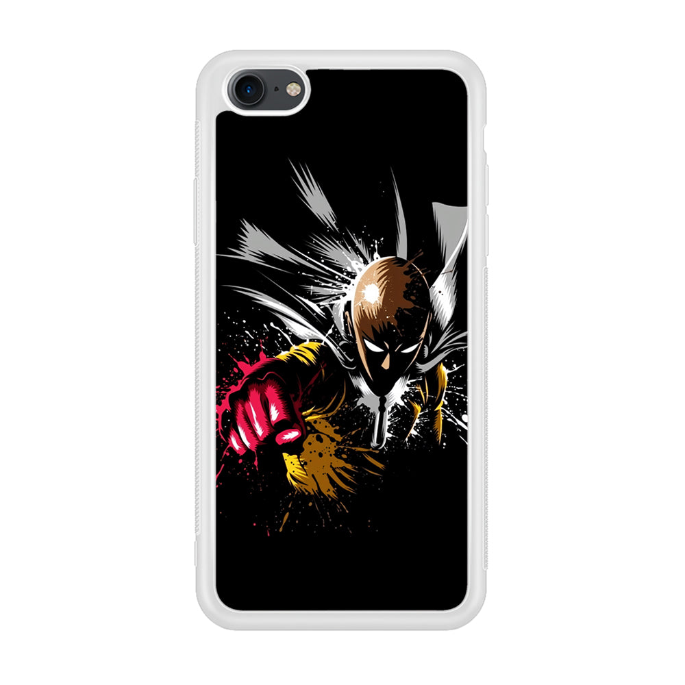 One Punch Man Saitama Painting iPhone 7 Case-Phone Case-Rubber White (2D Case)-Altracase