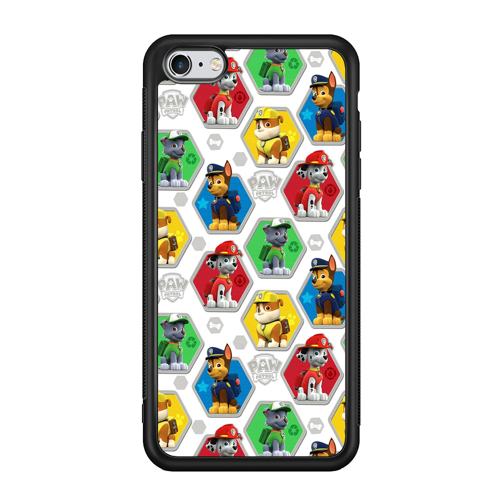 Paw Patrol Patern White iPhone 6 | 6s Case-Phone Case-Rubber Black (2D Case)-Altracase