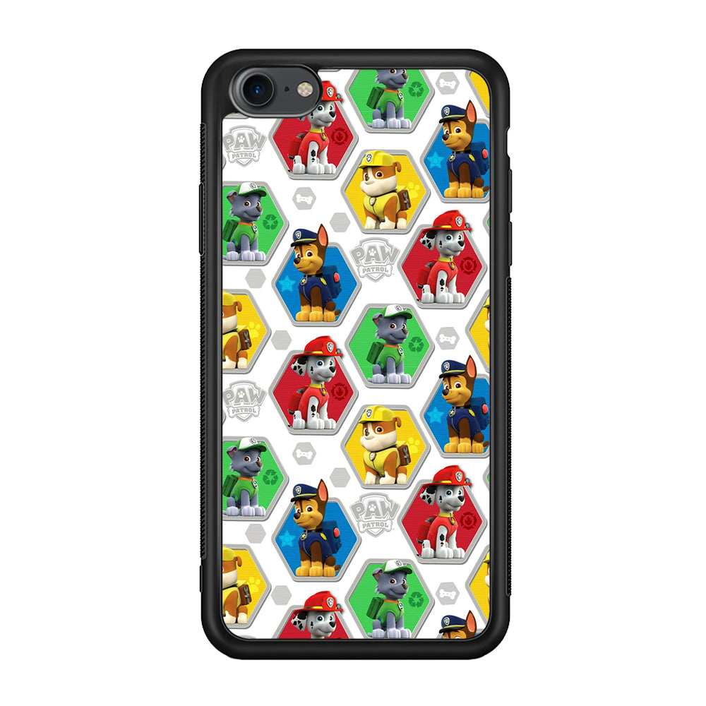 Paw Patrol Patern White iPhone 7 Case-Phone Case-Rubber Black (2D Case)-Altracase