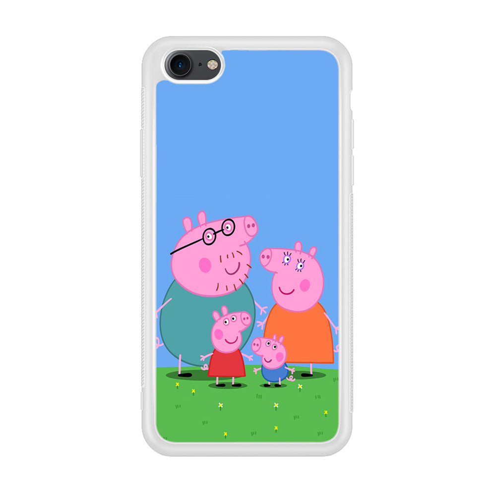 Peppa Pig Family Cartoon iPhone 7 Case-Phone Case-Rubber White (2D Case)-Altracase