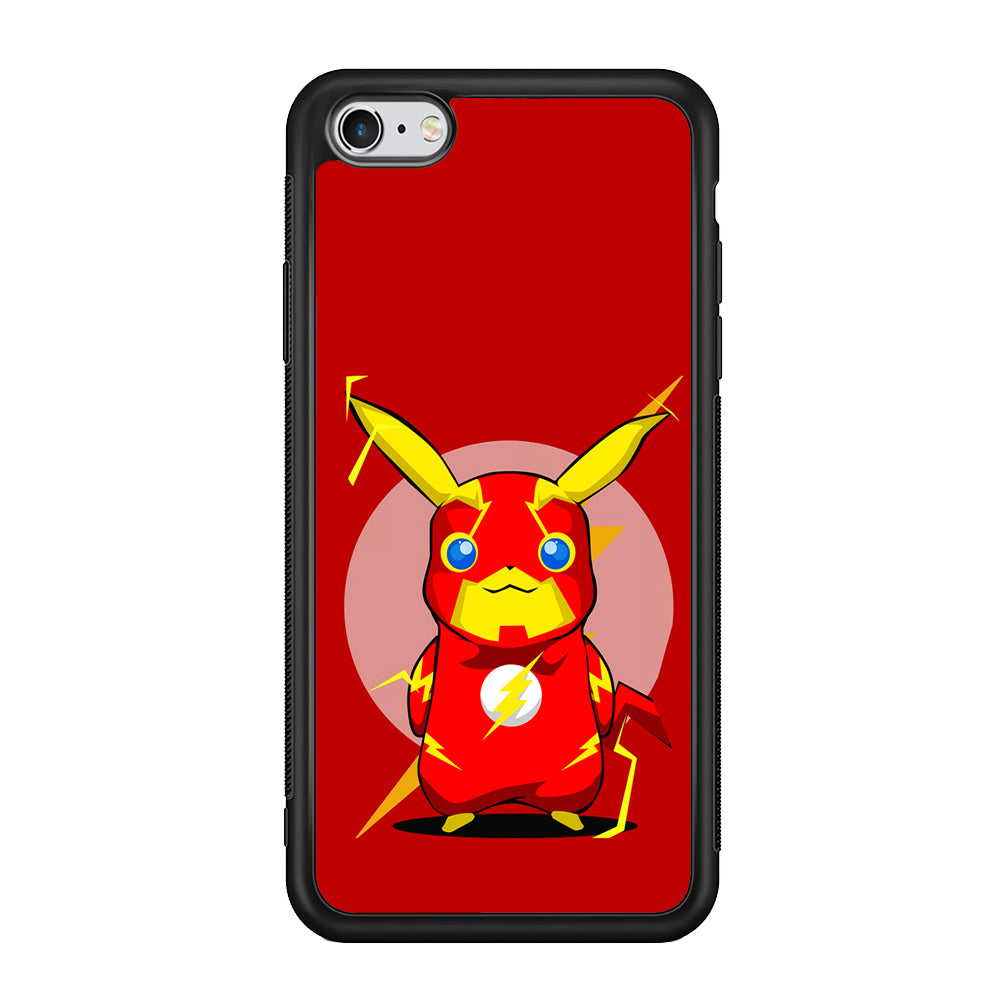 Pikachu in The Flash's Costume iPhone 6 | 6s Case-Phone Case-Rubber Black (2D Case)-Altracase