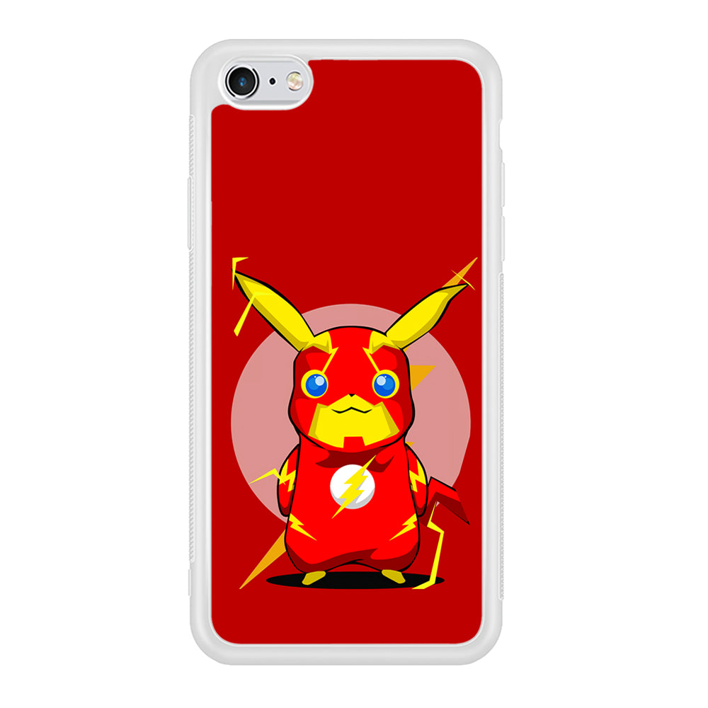 Pikachu in The Flash's Costume iPhone 6 | 6s Case-Phone Case-Rubber White (2D Case)-Altracase