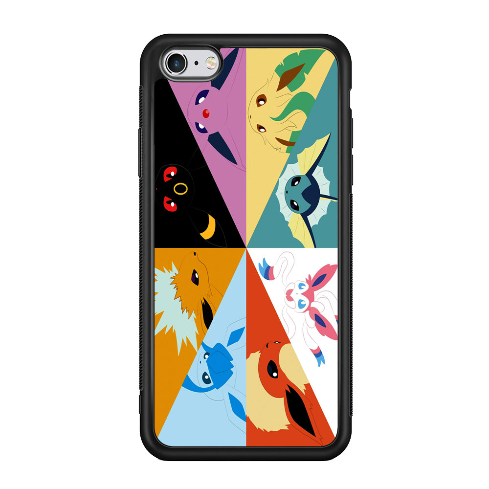 Pokemon Eevee Evolutions iPhone 6 | 6s Case-Phone Case-Rubber Black (2D Case)-Altracase