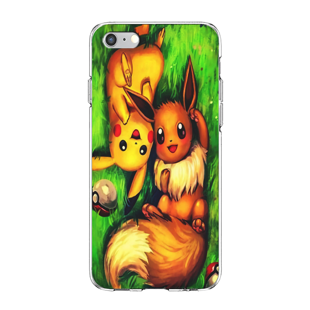 Pokemon Eevee and Pikachu iPhone 6 | 6s Case-Phone Case-Clear Soft Case-Altracase