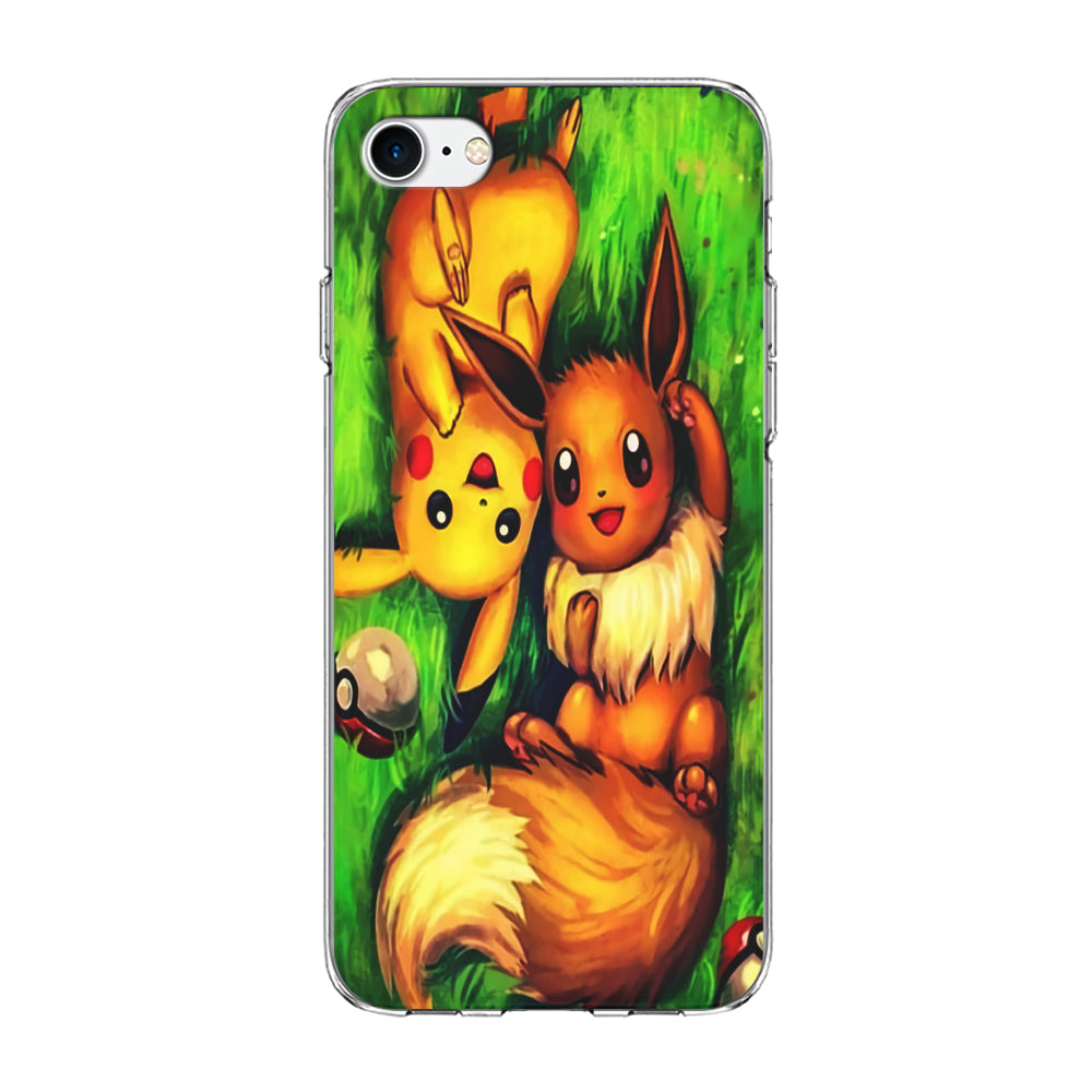 Pokemon Eevee and Pikachu iPhone 7 Case-Phone Case-Clear Soft Case-Altracase