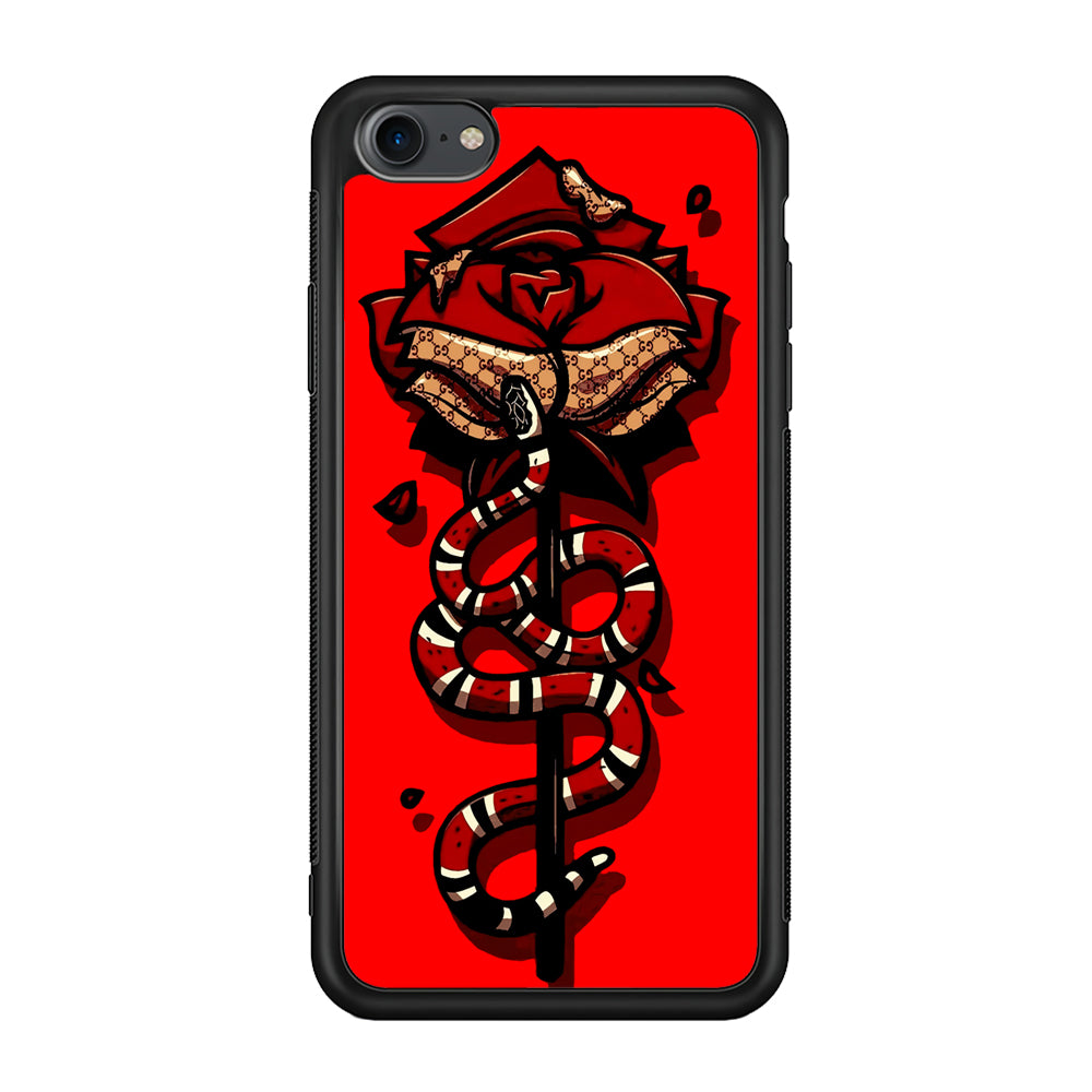 Red Rose Red Snake iPhone 7 Case-Phone Case-Rubber Black (2D Case)-Altracase