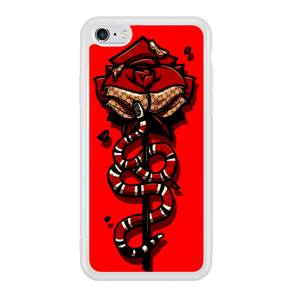 Red Rose Red Snake iPhone 6 | 6s Case-Phone Case-Rubber White (2D Case)-Altracase