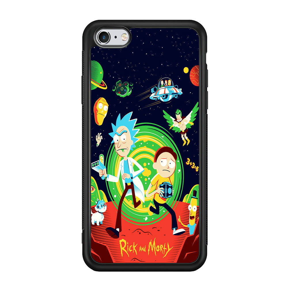 Rick and Morty Cartoon Poster iPhone 6 | 6s Case-Phone Case-Rubber Black (2D Case)-Altracase