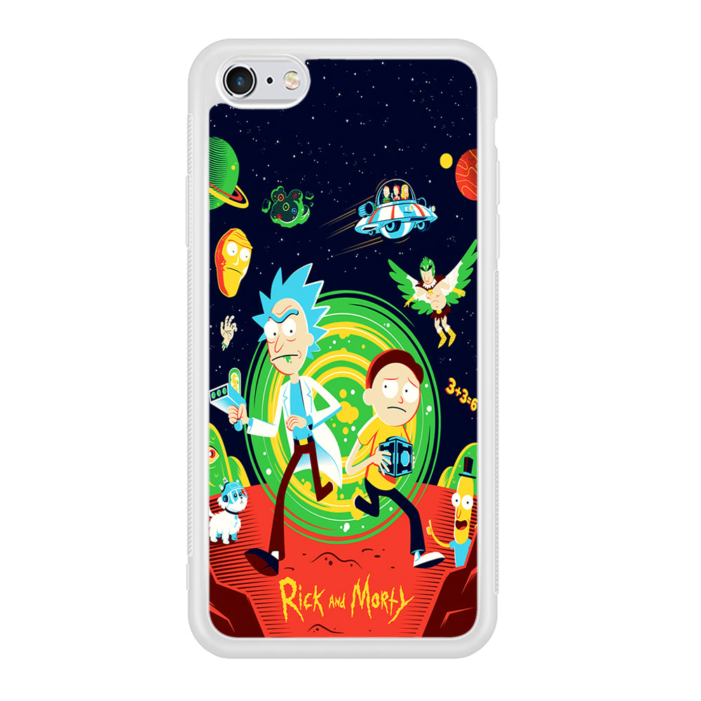 Rick and Morty Cartoon Poster iPhone 6 | 6s Case-Phone Case-Rubber White (2D Case)-Altracase