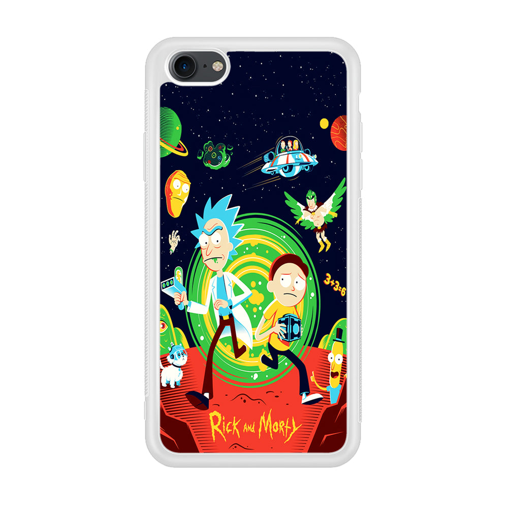 Rick and Morty Cartoon Poster iPhone 7 Case-Phone Case-Rubber White (2D Case)-Altracase