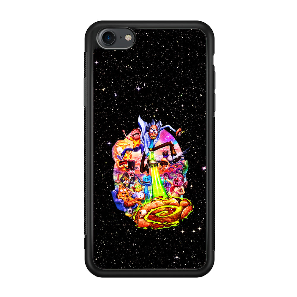 Rick and Morty Galaxy Starlight iPhone 7 Case-Phone Case-Rubber Black (2D Case)-Altracase