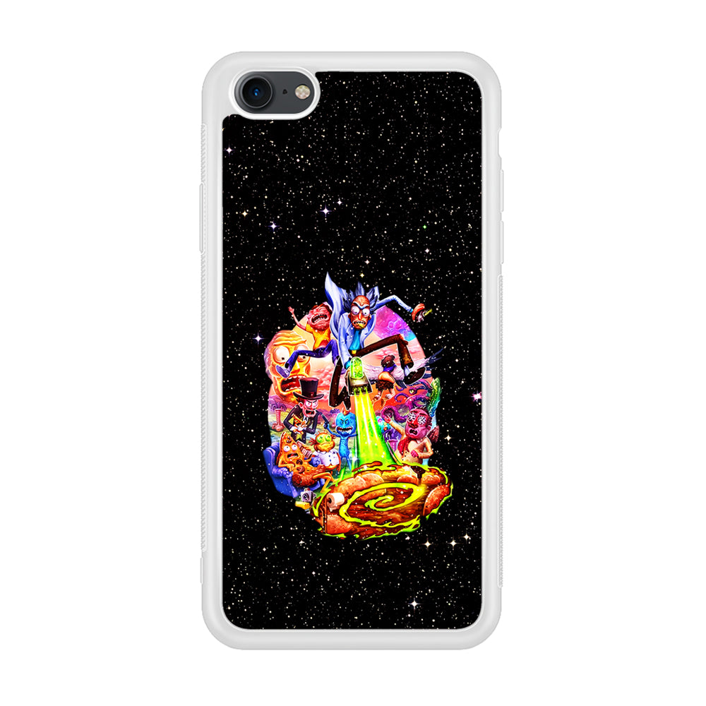 Rick and Morty Galaxy Starlight iPhone 7 Case-Phone Case-Rubber White (2D Case)-Altracase