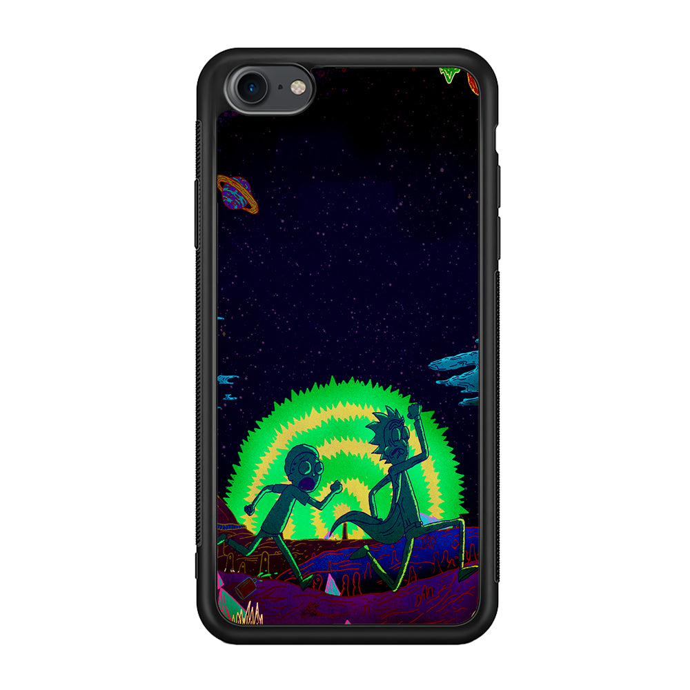 Rick and Morty Green Portal iPhone 7 Case-Phone Case-Rubber Black (2D Case)-Altracase