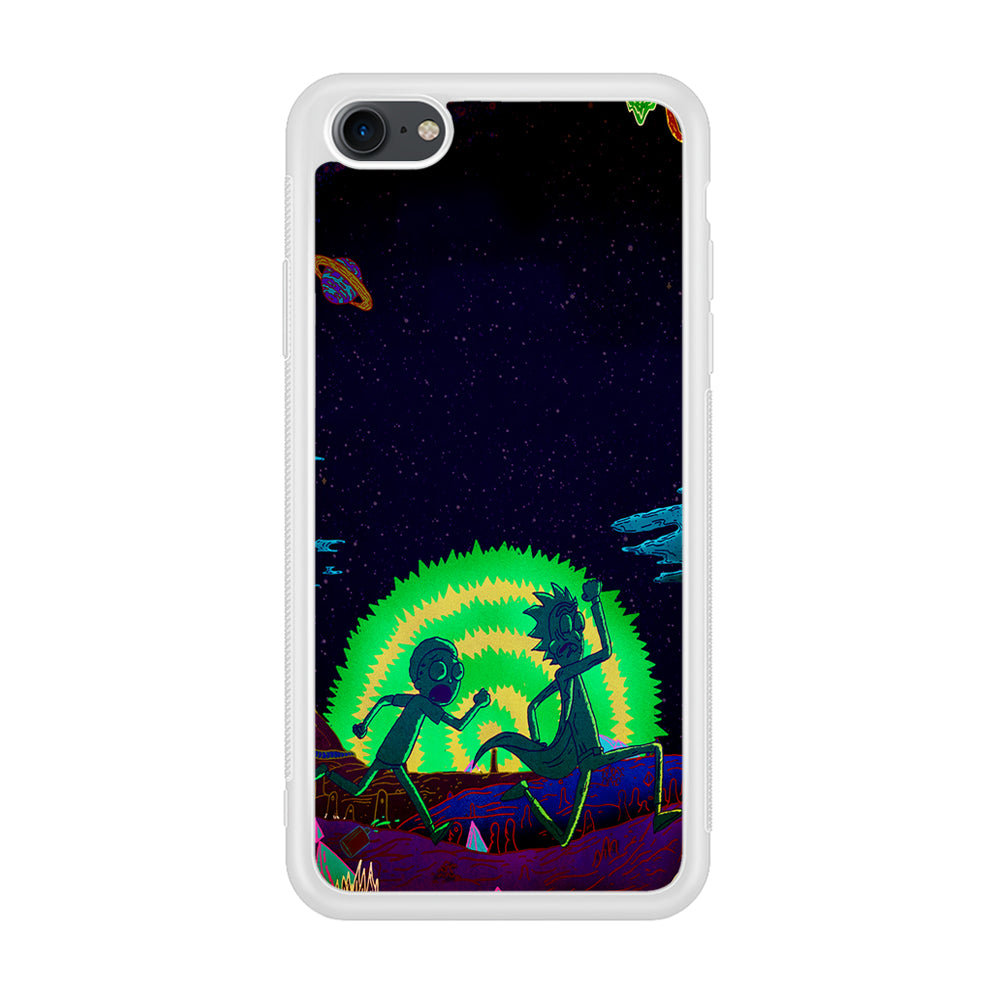 Rick and Morty Green Portal iPhone 7 Case-Phone Case-Rubber White (2D Case)-Altracase