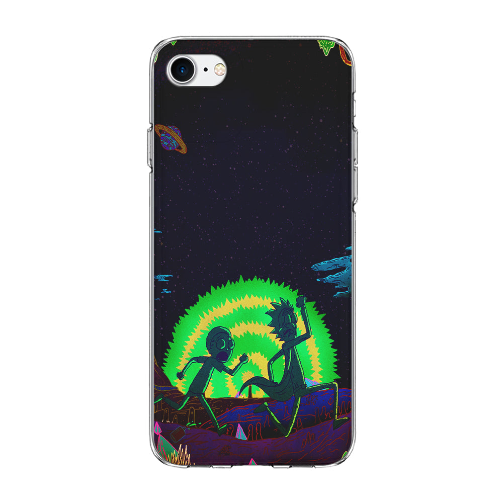 Rick and Morty Green Portal iPhone 7 Case-Phone Case-Clear Soft Case-Altracase