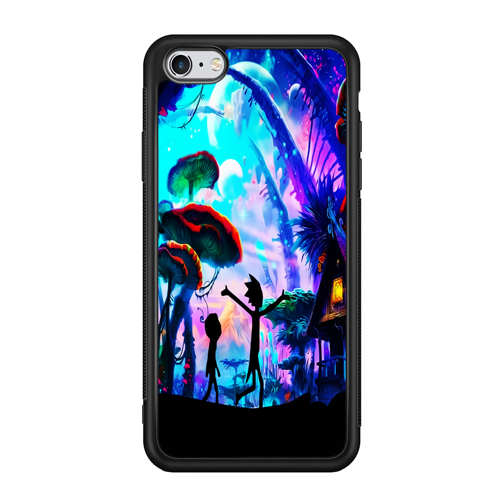 Rick and Morty Mushroom Forest iPhone 6 | 6s Case-Phone Case-Rubber Black (2D Case)-Altracase