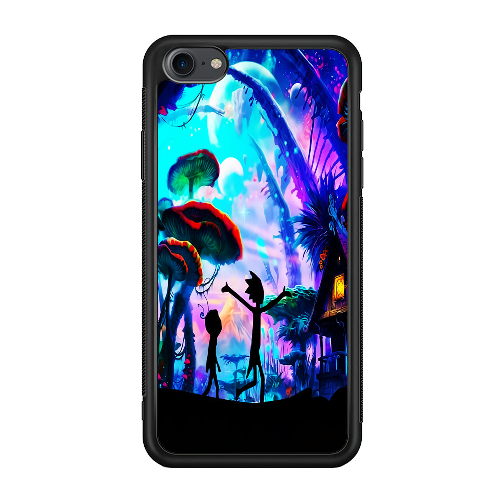 Rick and Morty Mushroom Forest iPhone 7 Case-Phone Case-Rubber Black (2D Case)-Altracase