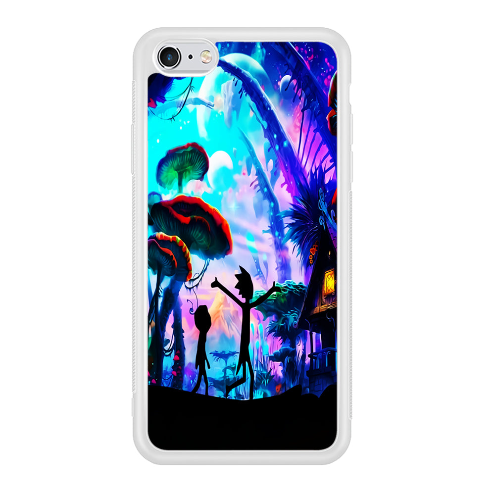 Rick and Morty Mushroom Forest iPhone 6 | 6s Case-Phone Case-Rubber White (2D Case)-Altracase