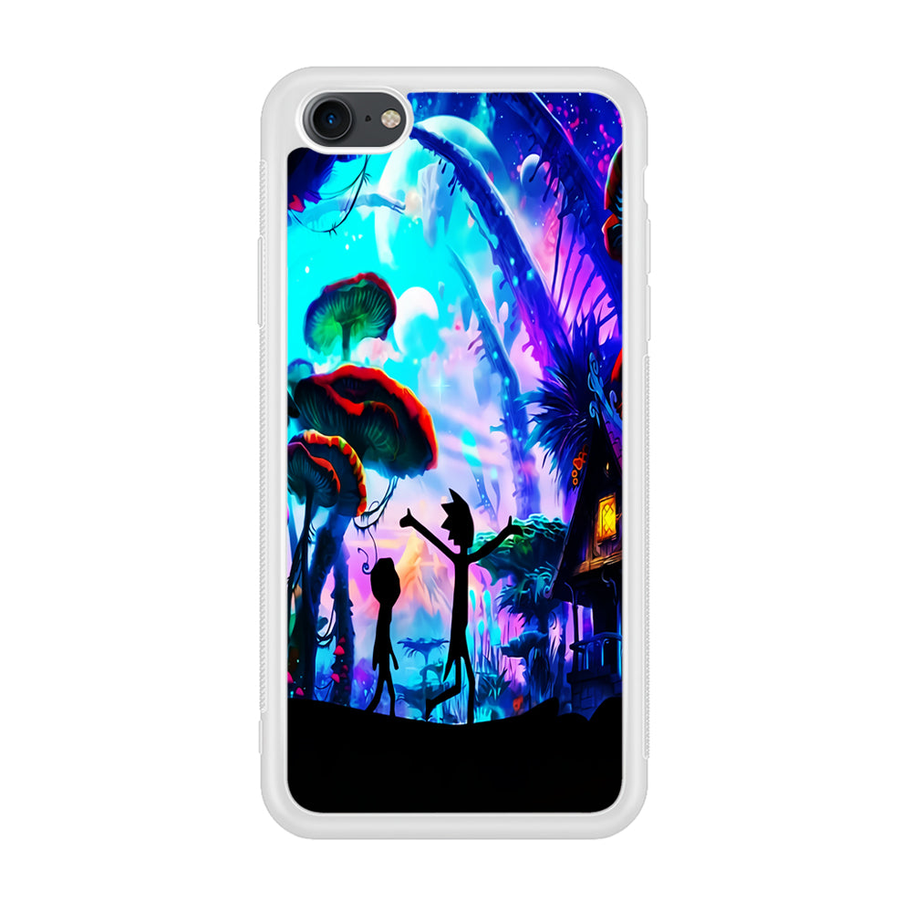 Rick and Morty Mushroom Forest iPhone 7 Case-Phone Case-Rubber White (2D Case)-Altracase