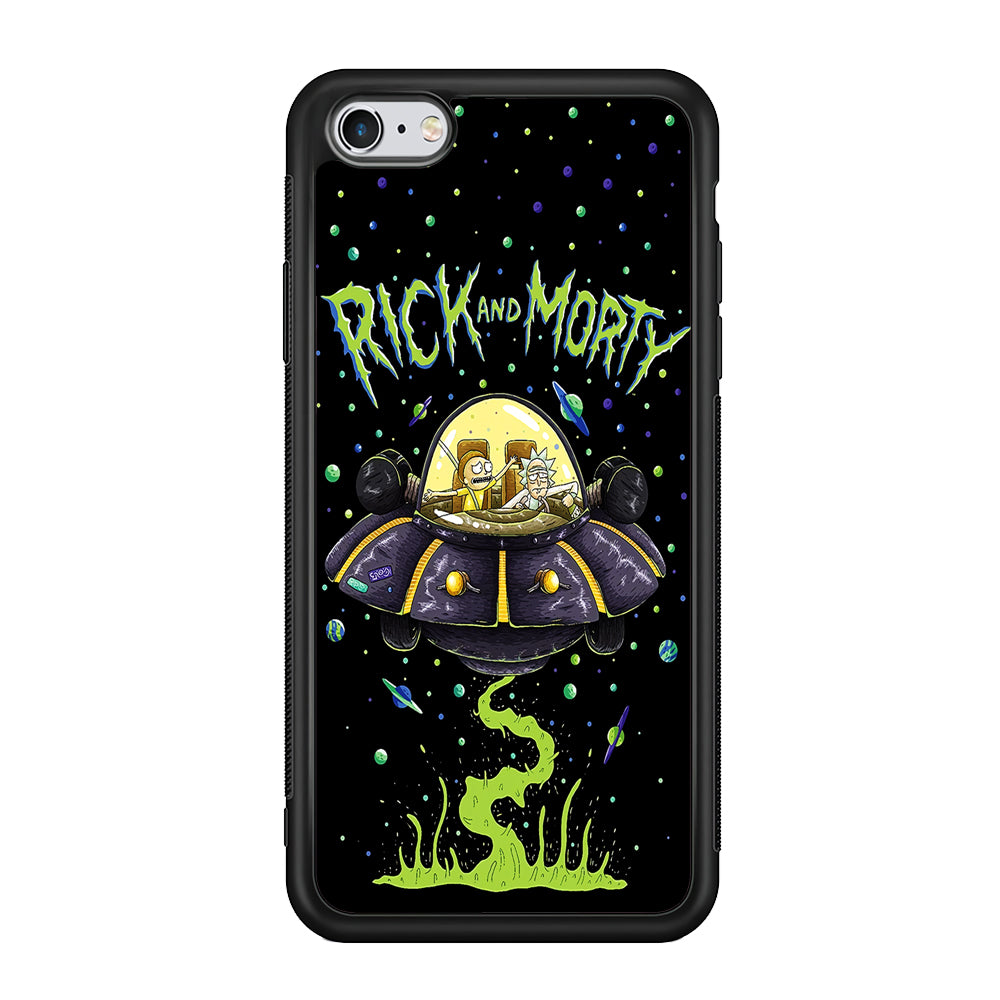 Rick and Morty Spacecraft iPhone 6 | 6s Case-Phone Case-Rubber Black (2D Case)-Altracase