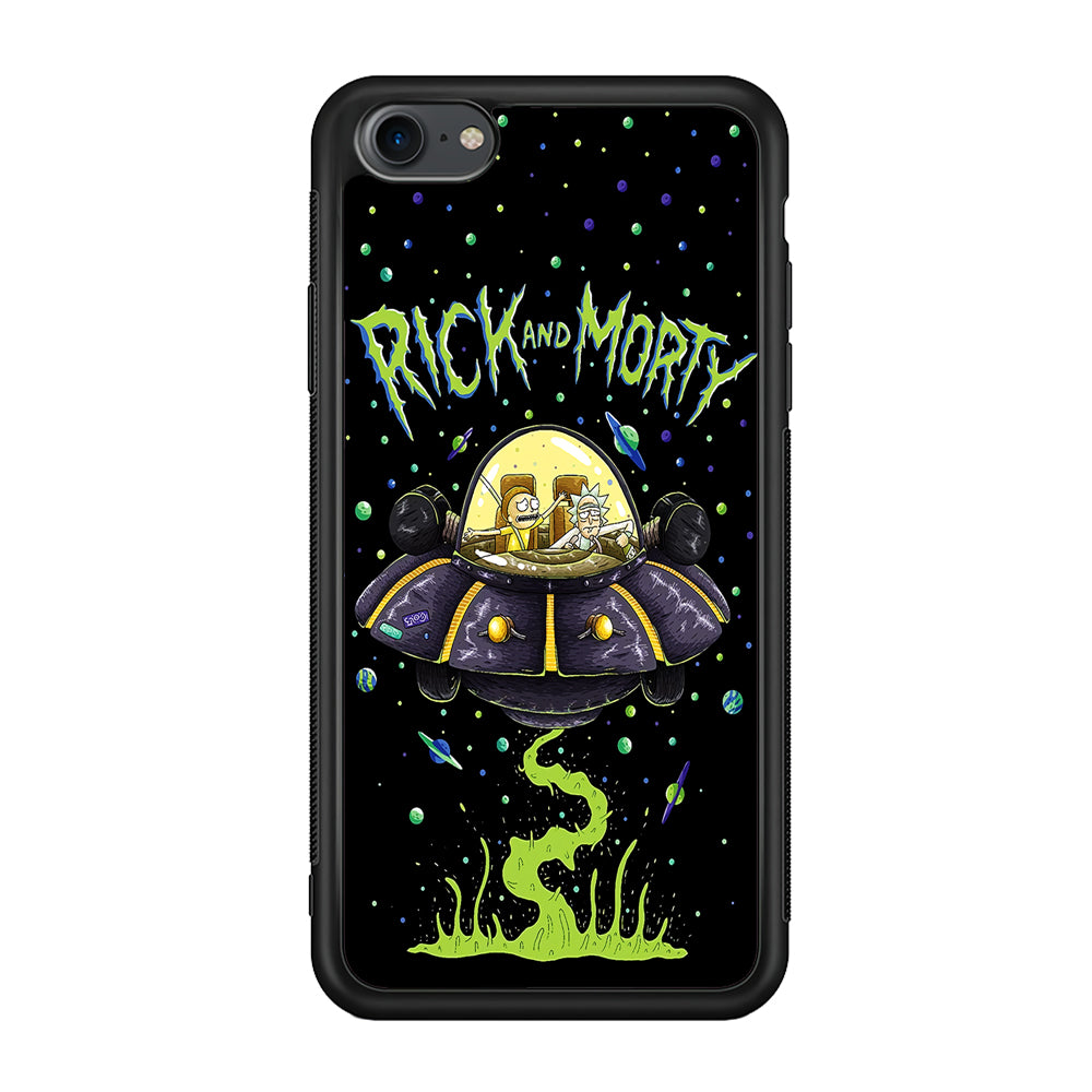 Rick and Morty Spacecraft iPhone 7 Case-Phone Case-Rubber Black (2D Case)-Altracase