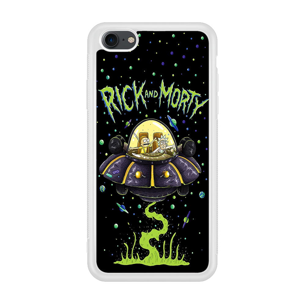Rick and Morty Spacecraft iPhone 7 Case-Phone Case-Rubber White (2D Case)-Altracase