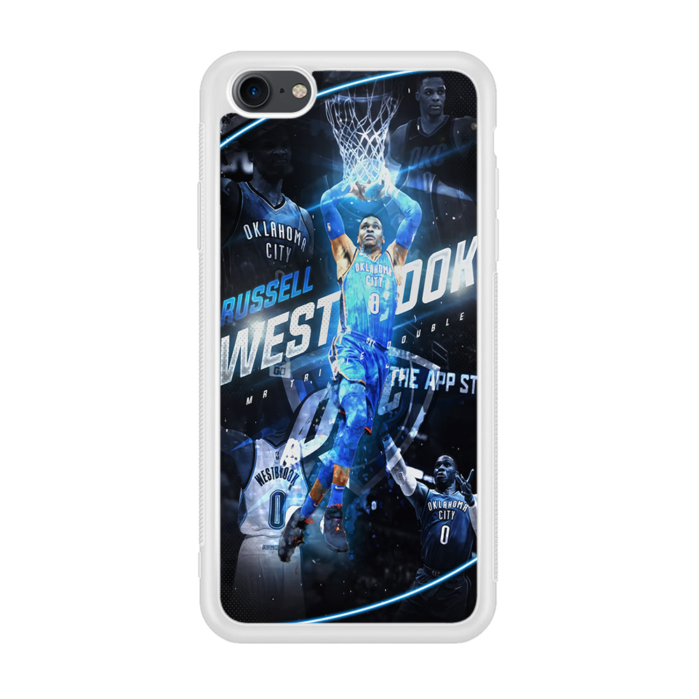 Russell Westbrook OKC iPhone 7 Case-Phone Case-Rubber White (2D Case)-Altracase