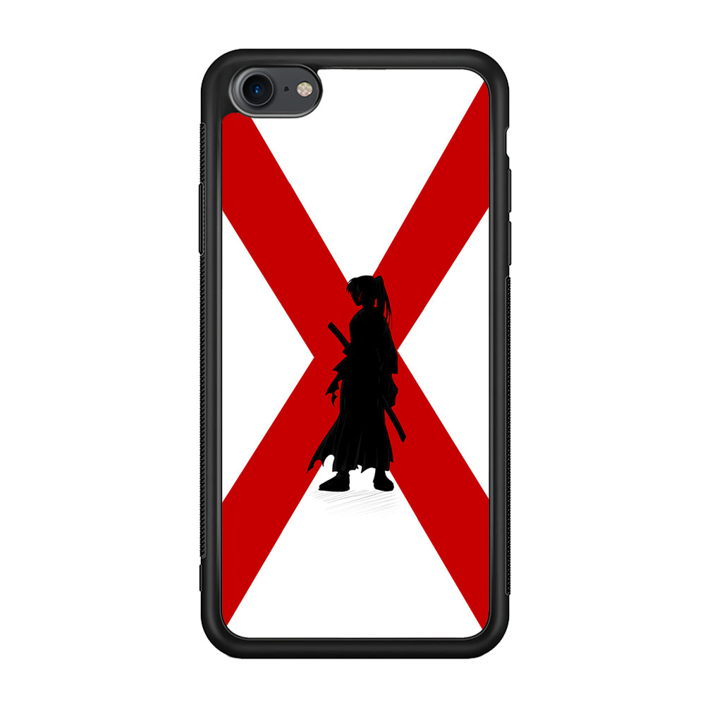 Samurai X Kenshin Silhouette iPhone 7 Case-Phone Case-Rubber Black (2D Case)-Altracase