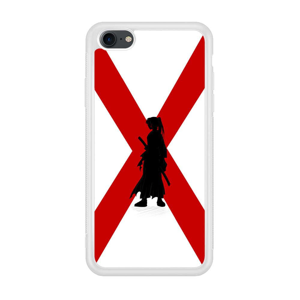 Samurai X Kenshin Silhouette iPhone 7 Case-Phone Case-Rubber White (2D Case)-Altracase