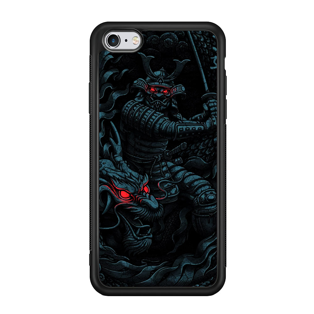Samurai and Dragon iPhone 6 | 6s Case-Phone Case-Rubber Black (2D Case)-Altracase