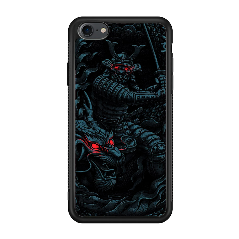 Samurai and Dragon iPhone 7 Case-Phone Case-Rubber Black (2D Case)-Altracase