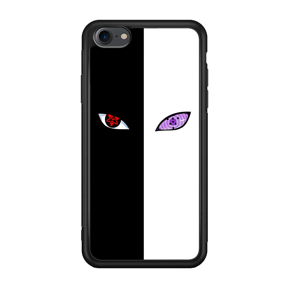 Sharingan Rinnegan Black White iPhone 7 Case-Phone Case-Rubber Black (2D Case)-Altracase