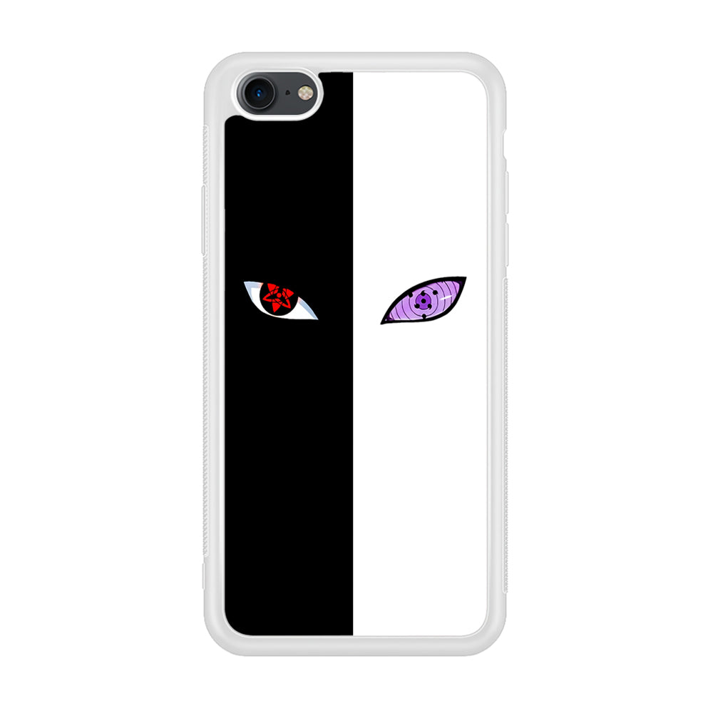 Sharingan Rinnegan Black White iPhone 7 Case-Phone Case-Rubber White (2D Case)-Altracase