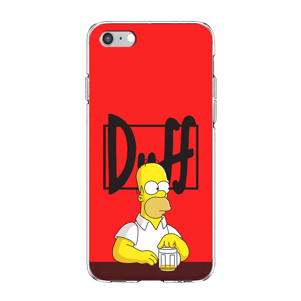 Simpson Homer Duff Red iPhone 6 Plus | 6s Plus Case-Phone Case-Clear Soft Case-Altracase